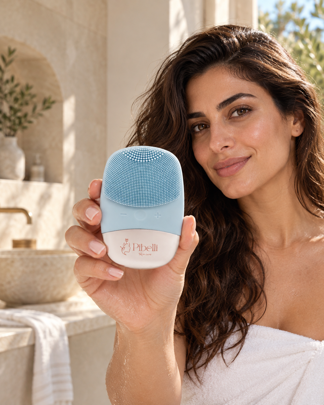 Pibelli facial brush lifestyle image